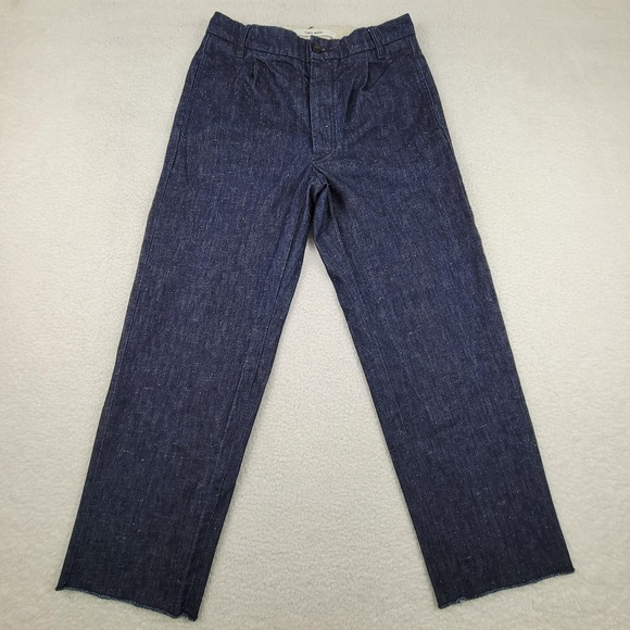 Two Men Jeans Valley Pants Mens 30 Blue Denim Button Fly Made Italy Distressed